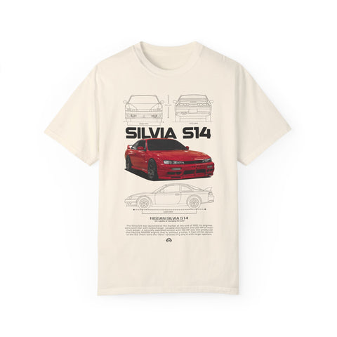 Retro Car Art Unisex Garment-Dyed T-shirt - SILVIA 514 Graphic Tee