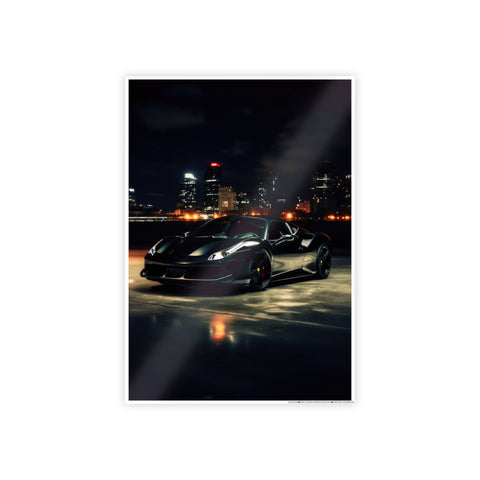 Sleek Cityscape Car Gloss Poster - Wall Art Decor for Auto Enthusiasts