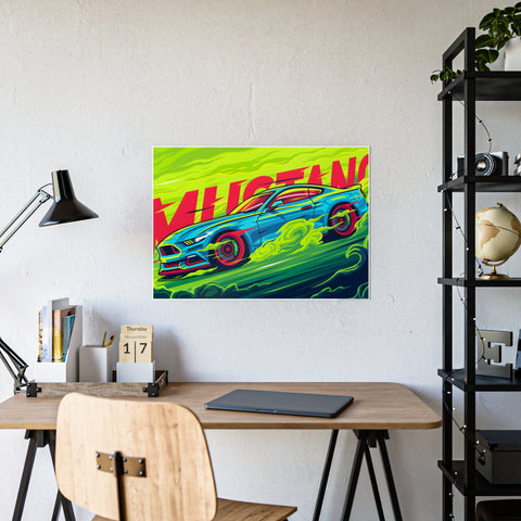 Vibrant Mustang Gloss Poster - Perfect for Car Lovers & Home Decor