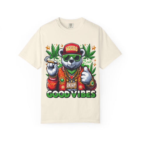 Good Vibes Panda T-Shirt - Unisex Garment-Dyed Tee for Chill Days