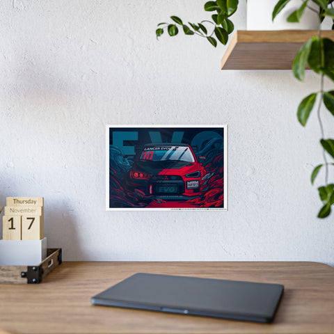 Lancer Evolution Gloss Poster - Retro Car Artwork for Auto Enthusiasts