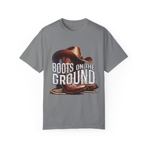 Unisex Garment-Dyed T-Shirt - 'Boots on the Ground' Country Lifestyle Tee