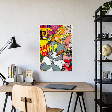 Retro Cartoon Gloss Poster - Tom & Jerry Art Print for Home Decor