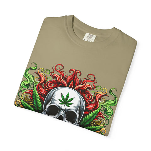 Unisex Skull & Cannabis Graphic T-Shirt - Edgy Streetwear Style