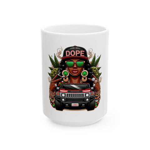 Urban Style Ceramic Mug - DOPE Design (11oz, 15oz) - Perfect for Coffee Lovers and Trendsetters