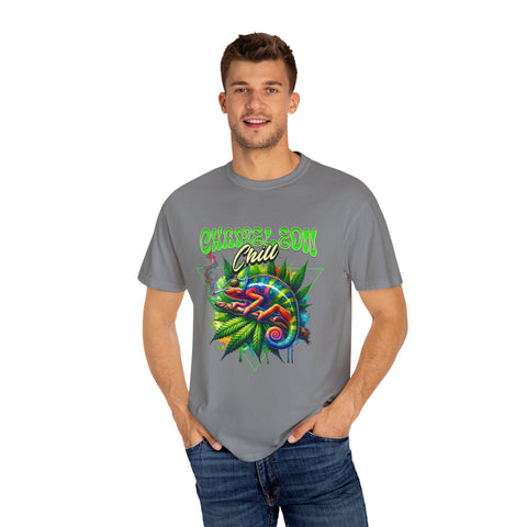 Chameleon Chill Unisex Garment-Dyed T-Shirt - Vibrant Graphic Tee for Nature Lovers