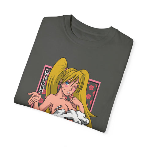Anime-Inspired Unisex Garment-Dyed T-Shirt - Playful Manga Design