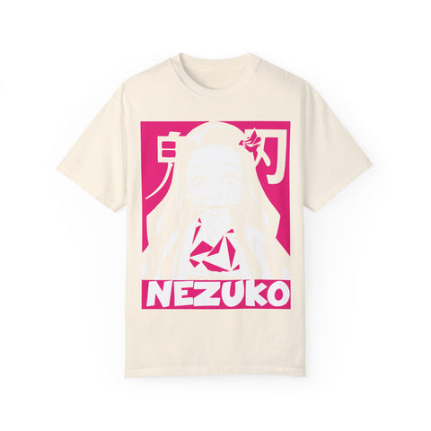 Nezuko Anime T-Shirt - Unisex Garment-Dyed Tee for Fans