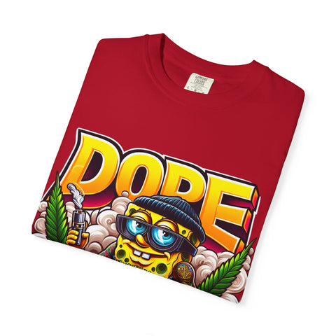Unisex Garment-Dyed T-Shirt - Cool Cartoon ‘DOPE’ Design