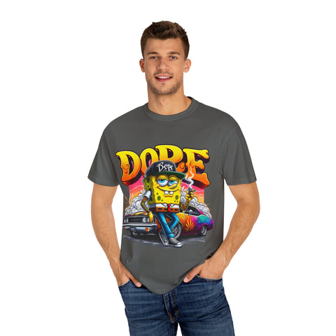 Dope SpongeBob Unisex Garment-Dyed T-Shirt - Fun Streetwear for Casual Vibes