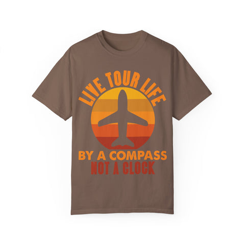 Live Tour Life T-Shirt - Unisex Garment-Dyed Tee for Travel Enthusiasts