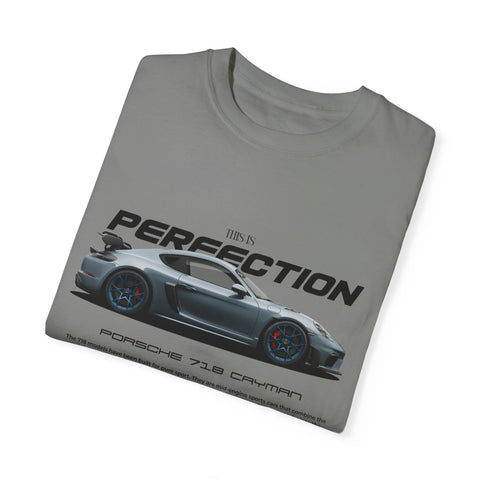 Unisex Garment-Dyed T-Shirt - 'This is Perfection' Porsche 718 Cayman Tee