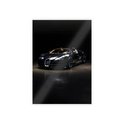 Glossy Car Wall Art Poster - Elegant Black Sports Car Decor