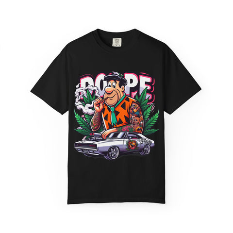 Retro Cool Unisex Garment-Dyed T-Shirt - 'Dope' Graphic with Classic Car