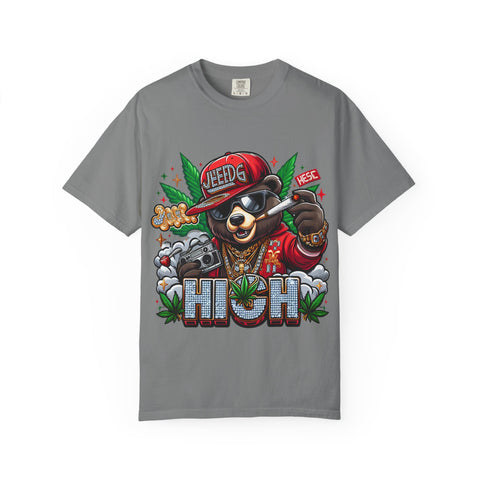 Hip Hop Bear Graphic T-Shirt - Unisex Cool Streetwear for Cannabis Lovers