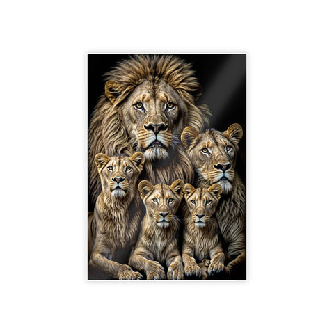 Majestic Lion Family Gloss Poster - Wildlife Wall Art for Home Decor