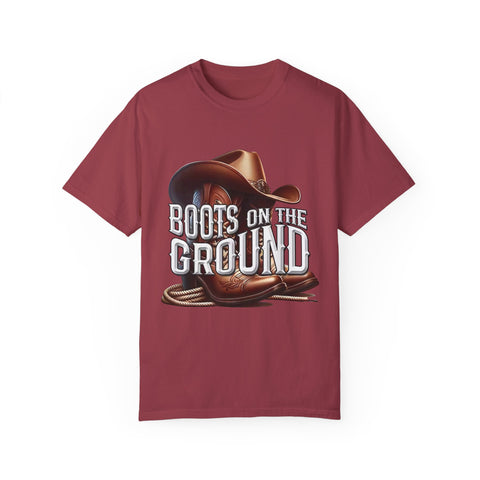 Unisex Garment-Dyed T-Shirt - 'Boots on the Ground' Country Lifestyle Tee