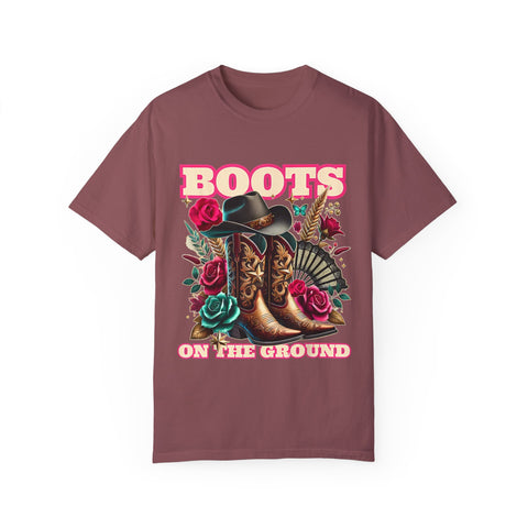 Western Style Graphic Tee - "Boots on the Ground"