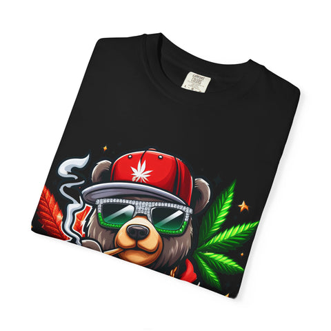 Chill Vibe Bear Unisex T-Shirt - Trendy Streetwear for Cannabis Lovers