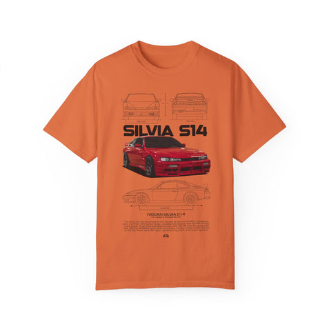 Retro Car Art Unisex Garment-Dyed T-shirt - SILVIA 514 Graphic Tee