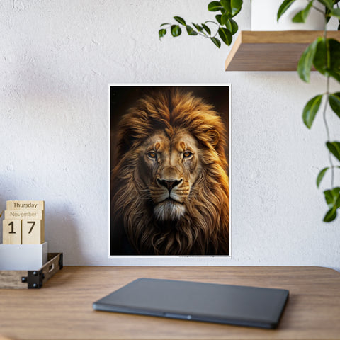 Majestic Lion Gloss Poster - Bold Animal Art for Home Decor