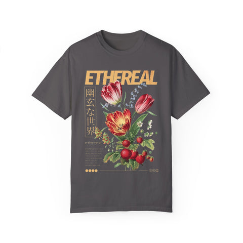 Ethereal Floral Unisex Garment-Dyed T-Shirt