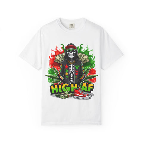 High AF Unisex Garment-Dyed T-Shirt - Fun & Edgy Style for Cannabis Enthusiasts
