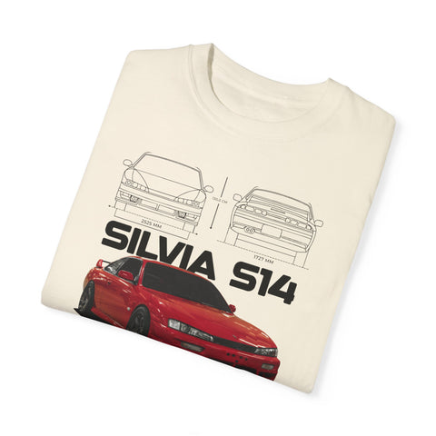 Retro Car Art Unisex Garment-Dyed T-shirt - SILVIA 514 Graphic Tee