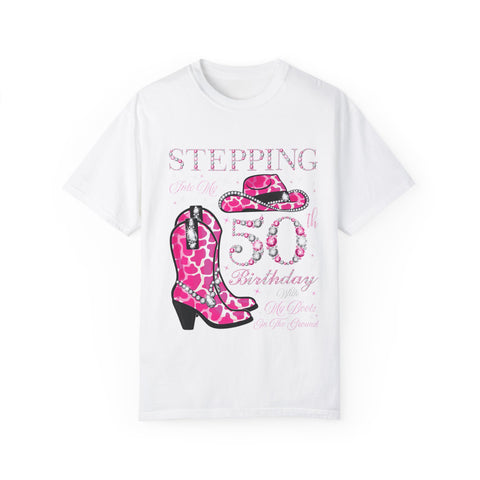 50th Birthday Cowgirl T-Shirt | Unisex Garment-Dyed Tee