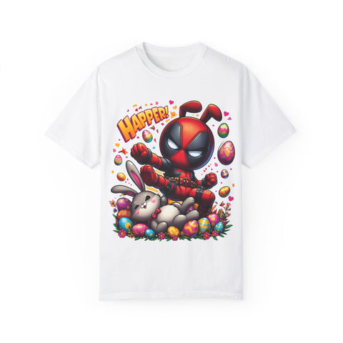 Funny Deadpool Easter T-Shirt - Unisex Garment-Dyed Tee for Comic Fans