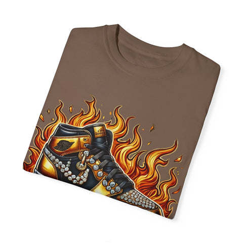 Unisex Garment-Dyed T-Shirt - 'On Fire' Graphic Tee for Sneaker Enthusiasts