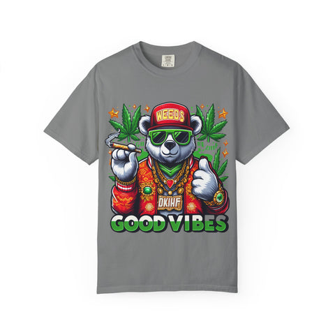 Good Vibes Panda T-Shirt - Unisex Garment-Dyed Tee for Chill Days