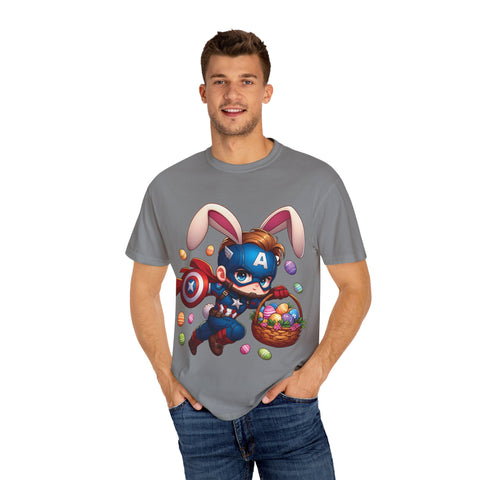 Easter Bunny Captain T-Shirt - Fun Unisex Garment-Dyed Tee