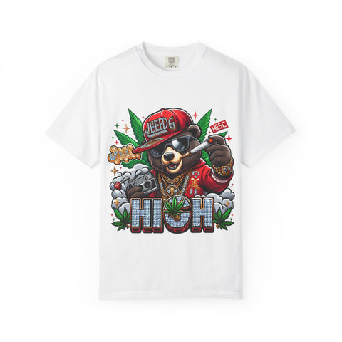 Hip Hop Bear Graphic T-Shirt - Unisex Cool Streetwear for Cannabis Lovers