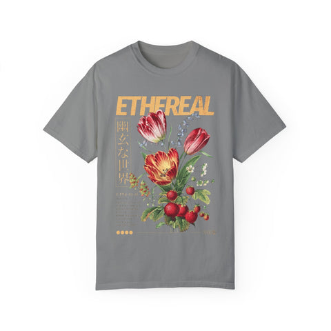 Ethereal Floral Unisex Garment-Dyed T-Shirt