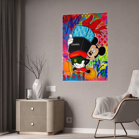 Vibrant Gloss Poster featuring Mickey Mouse with Luxury Brands