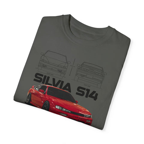Retro Car Art Unisex Garment-Dyed T-shirt - SILVIA 514 Graphic Tee