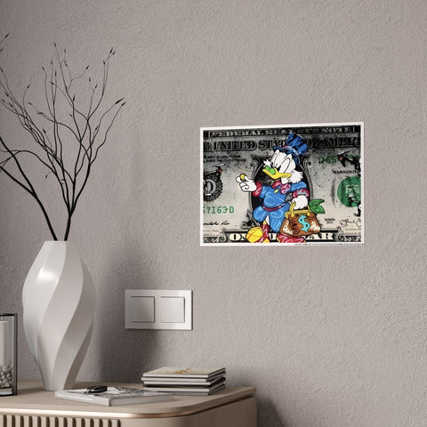 Fun Gloss Posters Featuring Wealthy Cartoon Duck Design