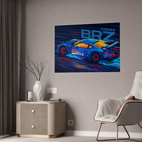 Subaru BRZ Gloss Poster - Colorful Racing Art for Car Enthusiasts