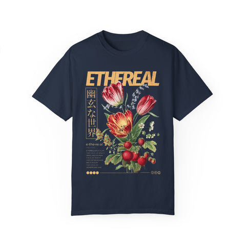 Ethereal Floral Unisex Garment-Dyed T-Shirt