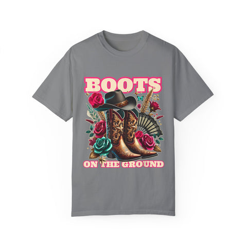 Western Style Graphic Tee - "Boots on the Ground"