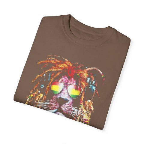 Cool Lion Sunglasses Unisex Garment-Dyed T-shirt