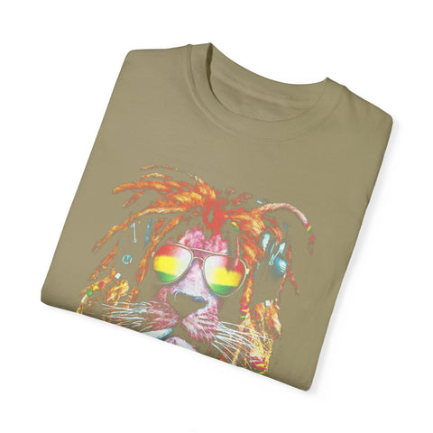 Cool Lion Sunglasses Unisex Garment-Dyed T-shirt