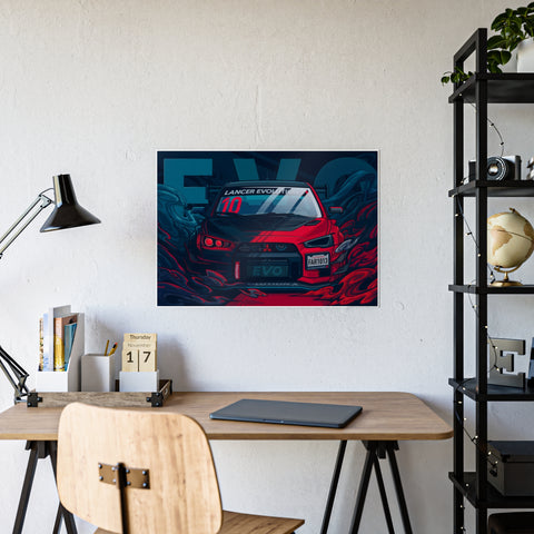 Lancer Evolution Gloss Poster - Retro Car Artwork for Auto Enthusiasts