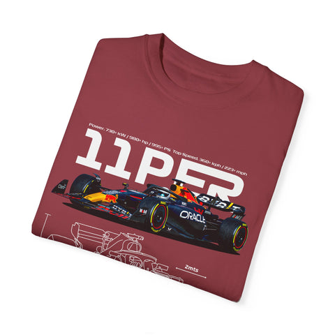 Racing-Inspired Unisex Garment-Dyed T-Shirt - 11P23 Design