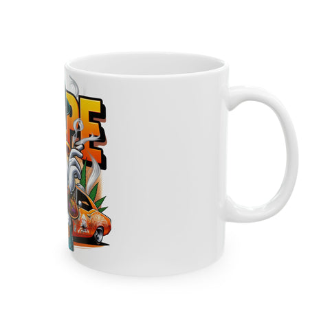 Dope Cartoon Ceramic Mug - 11oz & 15oz | Perfect for Artists & Car Enthusiasts