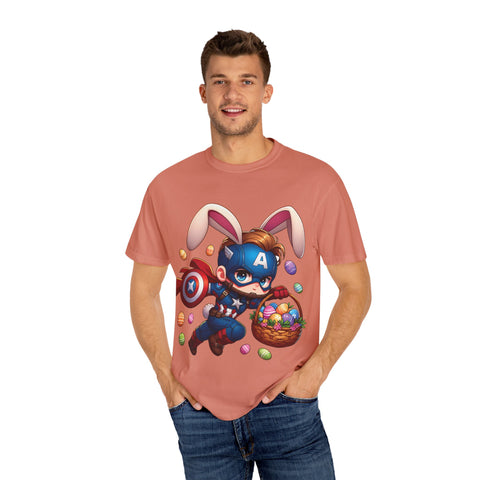 Easter Bunny Captain T-Shirt - Fun Unisex Garment-Dyed Tee