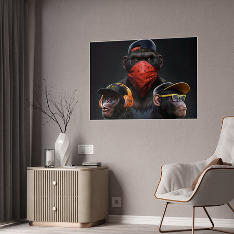 Cool Gorilla Art Print - Glossy Poster for Trendy Home Décor