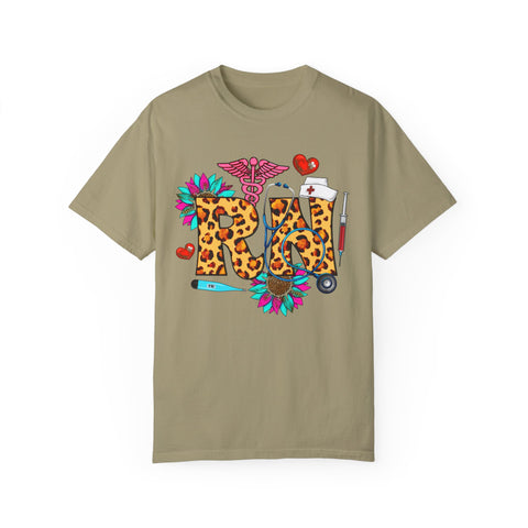Trendy RN Graphic T-Shirt for Nurses - Garment-Dyed Unisex Tee