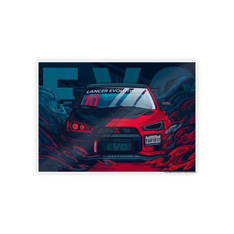 Lancer Evolution Gloss Poster - Retro Car Artwork for Auto Enthusiasts